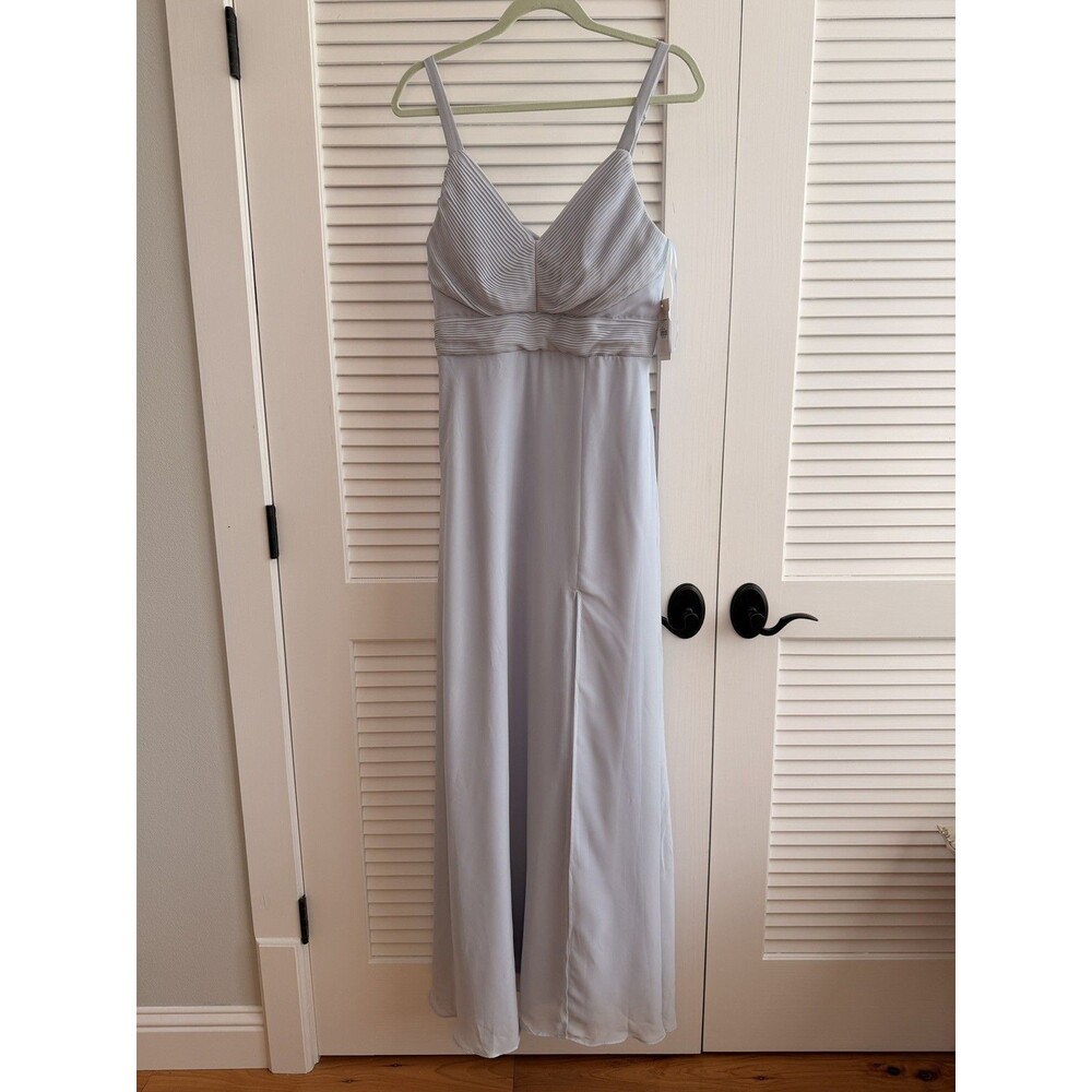 Birdy Grey Deborah Chiffon Dress Dusty Blue Bridesmaid Wedding Maxi Medium